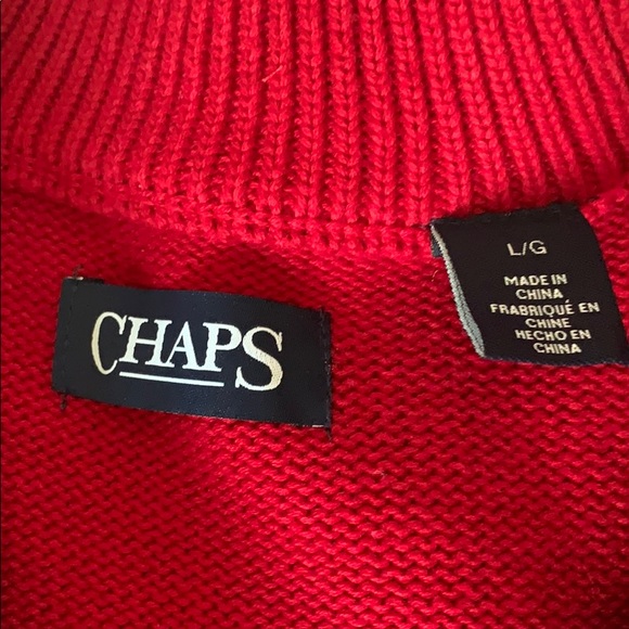 BRIGHT RED CHRISTMAS SWEATER QUARTER ZIP - Picture 3 of 3